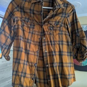 Plaid Button-Up Shirt